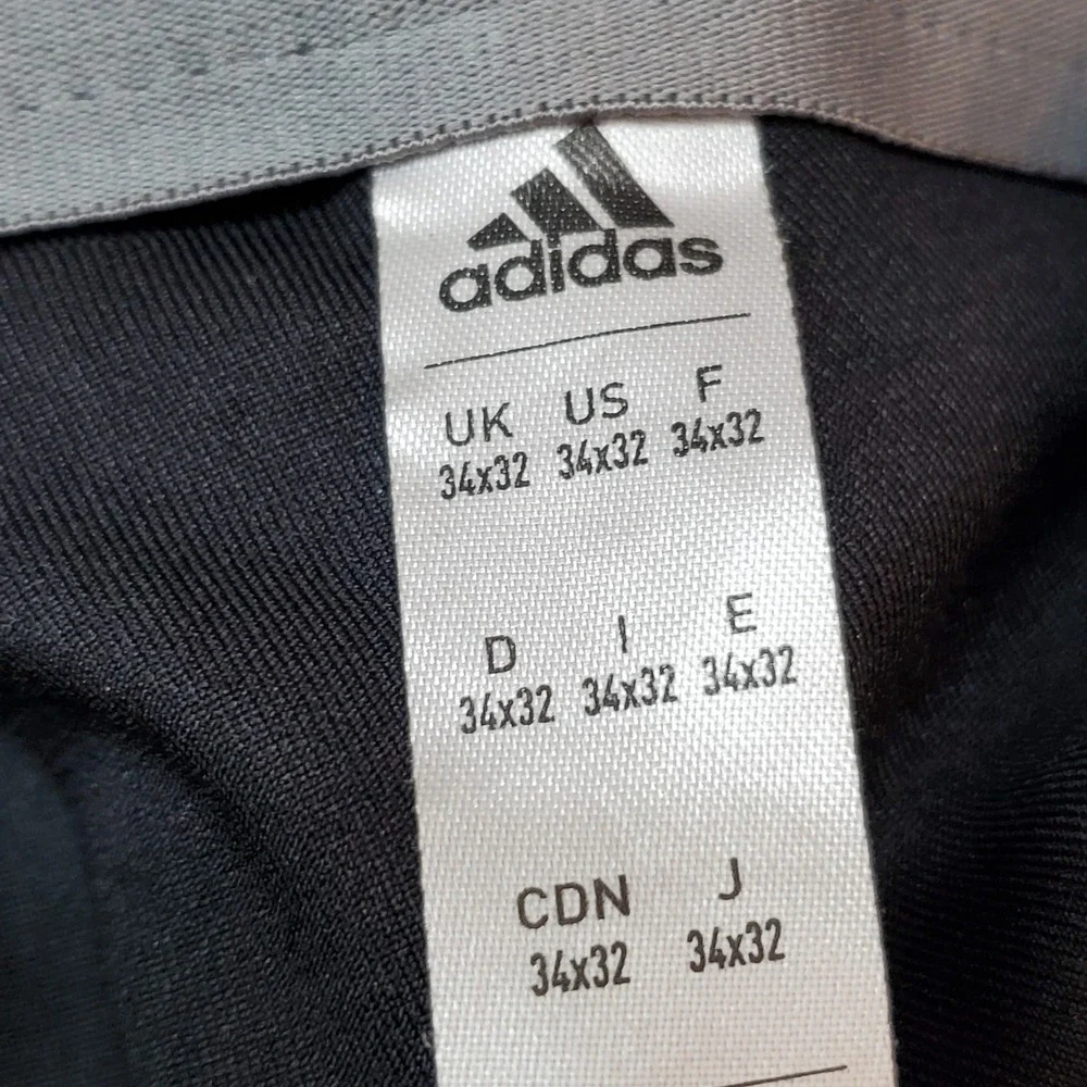 Adidas Men Pants 34X32 Black Dress Pants Golf Pants Logo 29